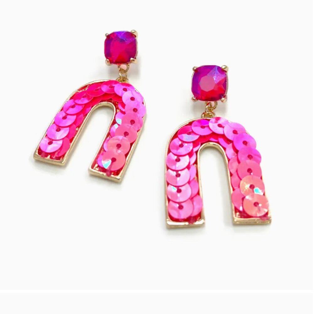 Arch Sequin Dangle Earrings